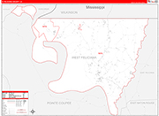 W. Feliciana County Wall Map Red Line Style